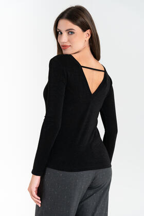 FIORENZA AMADORI M1475 WOMEN&#39;S V-NECK LUREX SWEATER 