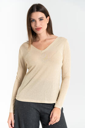 FIORENZA AMADORI M1475 WOMEN&#39;S V-NECK LUREX SWEATER 