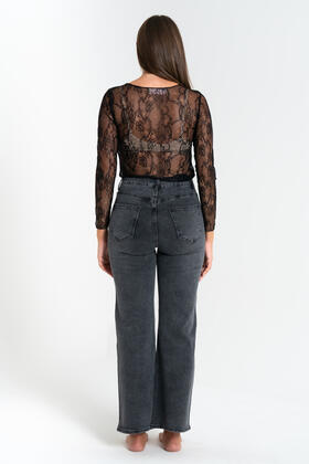FIORENZA AMADORI WH-3187 WOMEN&#39;S WIDE FIT JEANS WITH RHINESTONE 