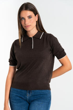 POLO DONNA MEZZA MANICA LANA VISCOSA FIORENZA AMADORI 6255 