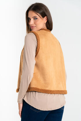 FIORENZA AMADORI WOMEN&#39;S PLUSH SUEDE VEST 85552 