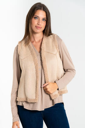 FIORENZA AMADORI WOMEN&#39;S PLUSH SUEDE VEST 85552 