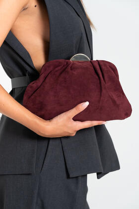 FIORENZA AMADORI FF27407 WOMEN&#39;S SUEDE CLUTCH 