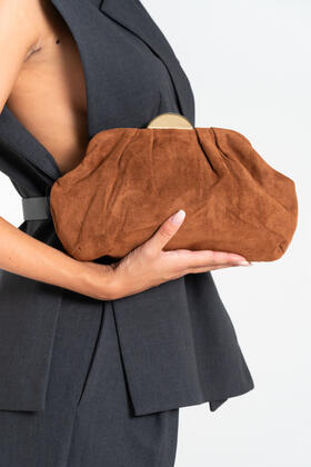 FIORENZA AMADORI FF27407 WOMEN&#39;S SUEDE CLUTCH 