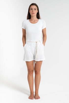 SHORT DI LINO DONNA ELASTICIZZATO FIORENZA AMADORI 7860 