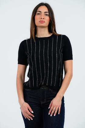 MAGLIA DONNA MANICA CORTA CON STRASS FIORENZA AMADORI MS037&nbsp;
&nbsp; 