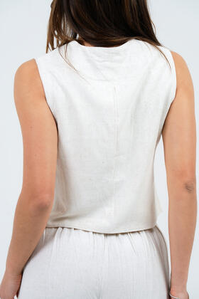 WOMEN&#39;S LINEN EFFECT VEST FIORENZA AMADORI J162 