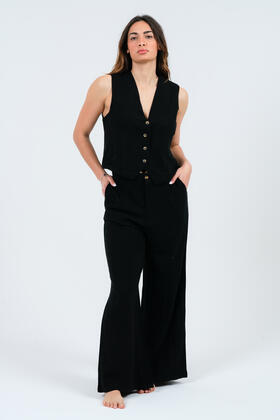 WOMEN&#39;S PALAZZO TROUSERS LINEN EFFECT FIORENZA AMADORI FY9190 