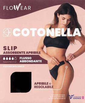 Slip assorbente apribile e LAVABILE in cotone elasticizzato Cotonella ADB96 