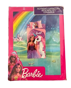 BARBIE UNICORN PRINT COTTON BED SET FOR GIRLS, SINGLE 