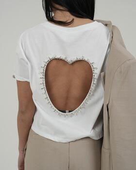 T-SHIRT DONNA CUORE MANICA CORTA FIORENZA AMADORI 8687
&nbsp; 