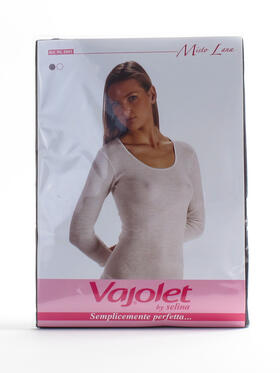 Maglia manica lunga donna in misto lana con profili in raso Vajolet 5943 