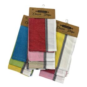 SET OF 3 KITCHEN TOWELS DESIDERI DI CASA CLASSIC STRIPE 50X70 