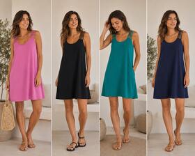 ABITO DONNA SMANICATO CON SPALLINE MULTIPLE SAMIRA LADY 06901
&nbsp; 