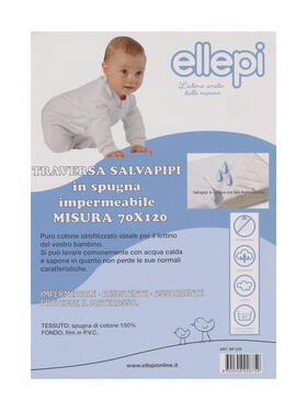 BABY PLASTIC BACKED WATERPROOF SHEET ELLEPI BP630 72x120cm 