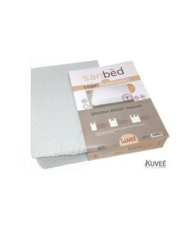 Mattress cover in 1.5 square Kuveè Diamond jersey sponge fabric 