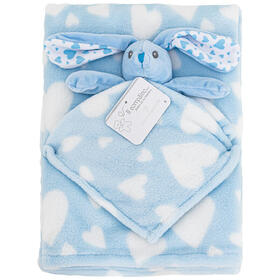 FLEECE CRADLE BLANKET WITH DOUDOU PUPPET NG-4790 NAZARENO GABRIELLI 