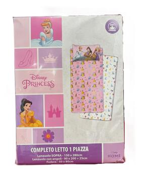 COMPLETO LETTO BAMBINO COTONE PRINCIPESSE DISNEY 1 PIAZZA&nbsp; 