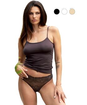 Canottiera donna a spalla stretta in bamboo Magic Dream Smeraldo 