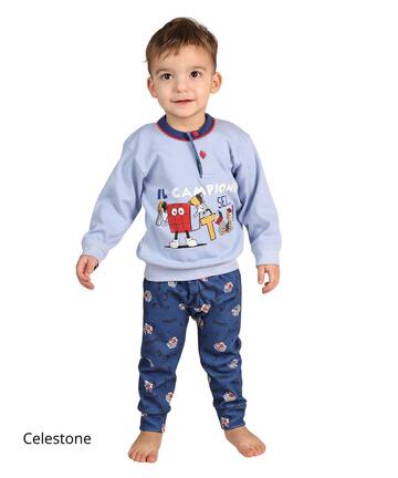 Pigiama da neonato in jersey di cotone caldo Gary 1023 - CIAM Centro Ingrosso Abbigliamento