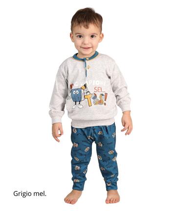 Pigiama da neonato in jersey di cotone caldo Gary 1023 - CIAM Centro Ingrosso Abbigliamento