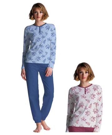 Cippi 1050 women's cotton jersey henley pajamas - CIAM Centro Ingrosso Abbigliamento