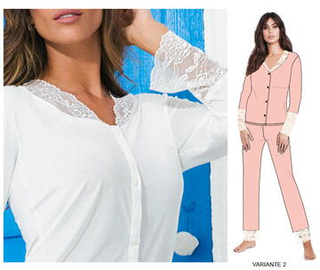 Intimami ID1169 women's long-sleeved shiny jersey pajamas - CIAM Centro Ingrosso Abbigliamento