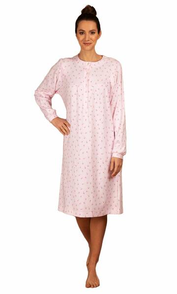 Camicia da notte donna in jersey di cotone caldo Silvia 11986 - CIAM Centro Ingrosso Abbigliamento
