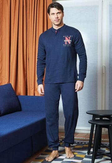 Pigiama uomo calibrato in jersey di cotone caldo Navigare 141506B - CIAM Centro Ingrosso Abbigliamento