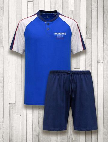 Short men's pajamas in cotton jersey Navigare 141642 - CIAM Centro Ingrosso Abbigliamento