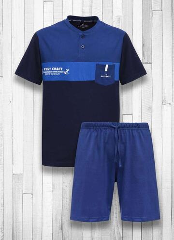 Navigare 141647 men's short-sleeved cotton jersey pajamas - CIAM Centro Ingrosso Abbigliamento