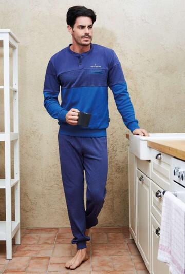 Men's pajamas in warm cotton jersey Navigare 141713 - CIAM Centro Ingrosso Abbigliamento