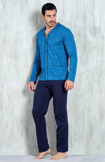 Navigare 141817 Men's Open Cotton Jersey Pajamas - CIAM Centro Ingrosso Abbigliamento