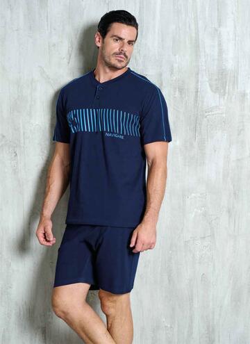 Men's short-sleeved cotton pajamas Navigare 141822 - CIAM Centro Ingrosso Abbigliamento
