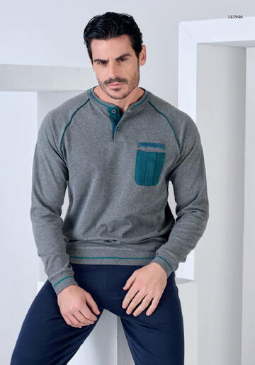 Navigare 141946 Men's Warm Cotton Jersey Pajamas - CIAM Centro Ingrosso Abbigliamento