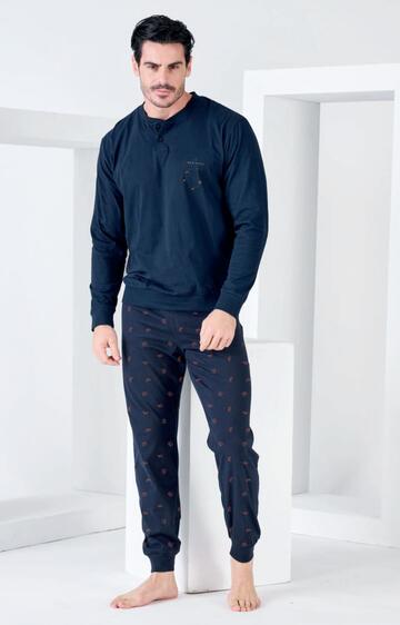 Navigare 141955 Men's Warm Cotton Jersey Pajamas - CIAM Centro Ingrosso Abbigliamento