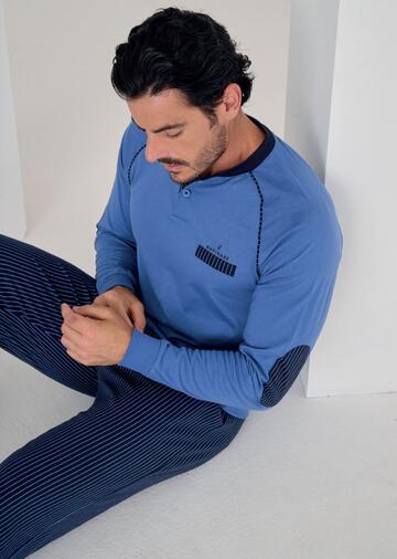 Pigiama uomo in jersey di cotone a manica lunga Navigare 141969 - CIAM Centro Ingrosso Abbigliamento