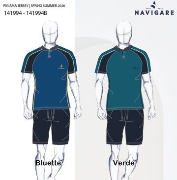 Pigiama uomo a manica corta in cotone Navigare 141994