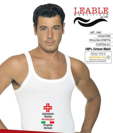 Men's vest in ribbed cotton Leable 1480 - CIAM Centro Ingrosso Abbigliamento