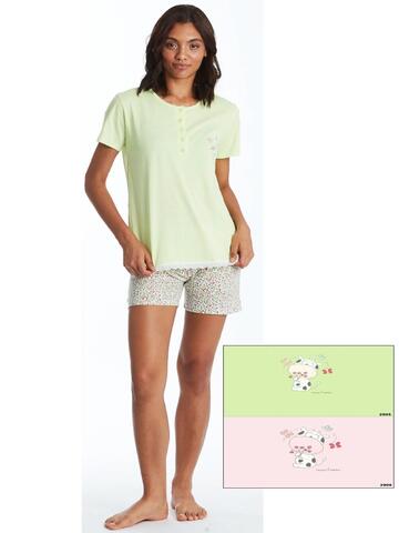 Crazy Farm 15922 women's short-sleeved cotton jersey pajamas - CIAM Centro Ingrosso Abbigliamento