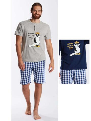Crazy Farm 15955 men's short cotton jersey pajamas - CIAM Centro Ingrosso Abbigliamento