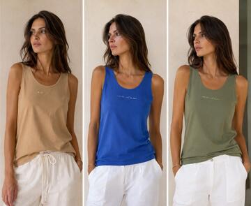 CANOTTA DONNA STRASS SPALLA LARGA KARTIZA 1980&nbsp;