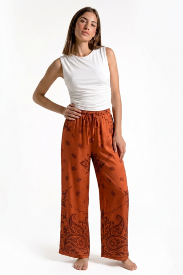 PANTALONE PALAZZO SATINATO FIORENZA AMADORI 9005&nbsp;