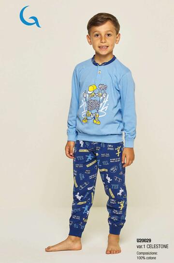 Gary U30029 children's cotton jersey pajamas size 8-9-10 YEARS - CIAM Centro Ingrosso Abbigliamento