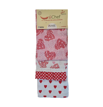 STROFINACCI DA CUCINA COTONE 3 PEZZI AMBRA KUVEE' HOME - CIAM Centro Ingrosso Abbigliamento