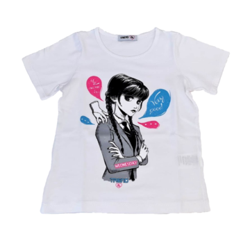 T-shirt bambina manica corta Mercoledì Addams TW07 6-14 anni  - CIAM Centro Ingrosso Abbigliamento