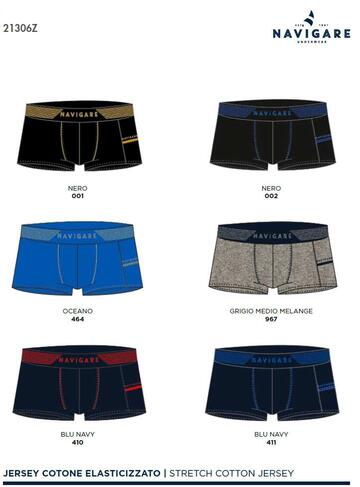 Men's Stretch Cotton Boxer Briefs Navigare 21306Z - CIAM Centro Ingrosso Abbigliamento