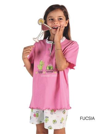 Pigiama corto da bambina in jersey di cotone Gary 2141 Tg.3/7 Anni