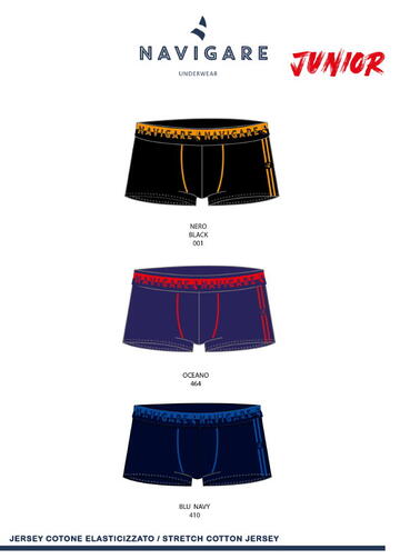 Boxer da ragazzo in cotone elasticizzato Navigare 21438ZJ - CIAM Centro Ingrosso Abbigliamento