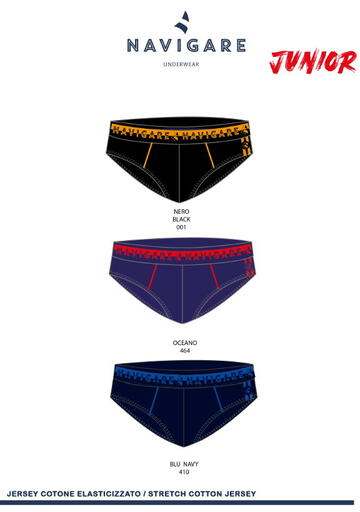 Slip ragazzo in cotone elasticizzato Navigare 21439ZJ - CIAM Centro Ingrosso Abbigliamento